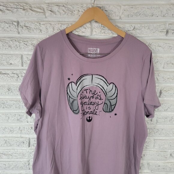 Marvel Womens Top 3X Plus Tee Leia Graphic Future of Galaxy is Female NOV178E - Picture 3 of 8